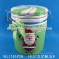 Tarro de Navidad de Santa Claus de cerámica encantadora para Navidad de 2016